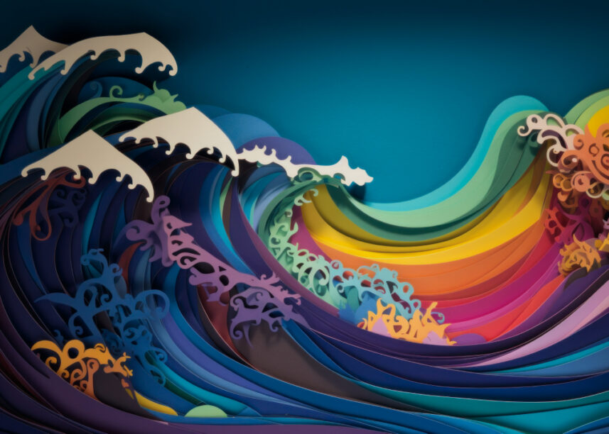 Wave Crash into Ocean