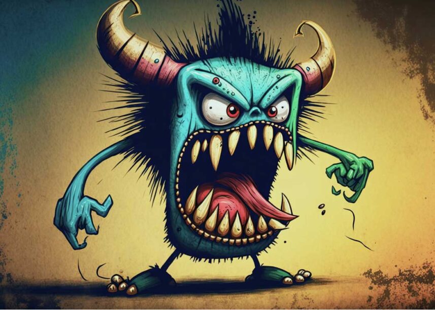 Funny Angry Monster Poster