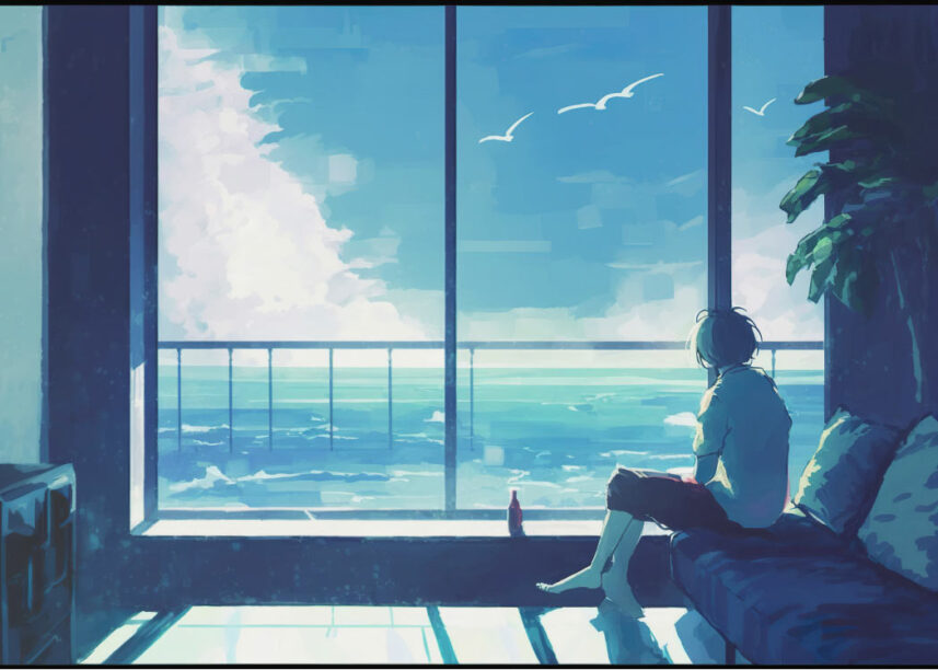 Guy Sits Looks out Window