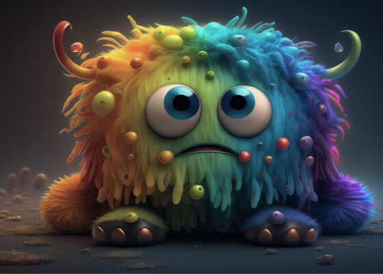 Monster with Rainbow Colored